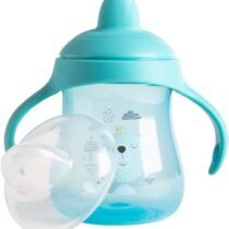 Tasse à bec rigide Babycalin 300 ml – sans BPA, poignée ergonomique, capuchon anti‑goutte, dès 6 mois. Favorise l’autonomie de bébé – dispo sur BebeMaman.ma.